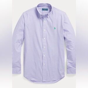 Ralph Lauren Men's Purple Gingham Shirt, Size L